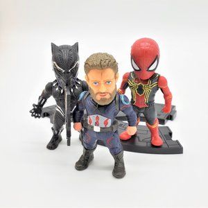 Black Panther, Captain America & Spiderman Mini Figure Set
